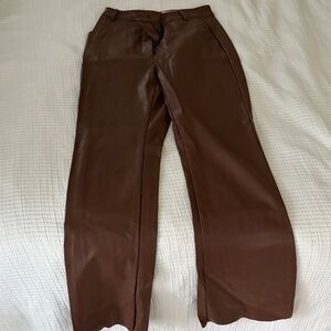 Meshki Brown Women leather Pants
